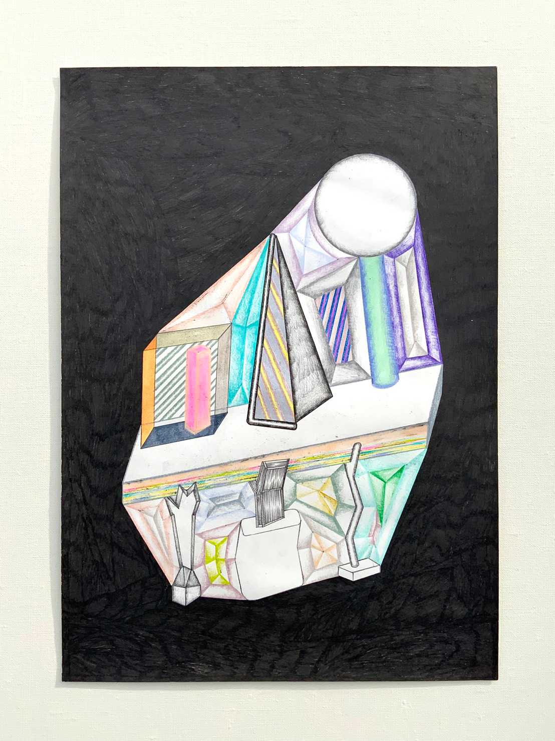 『無題』（2014）35×25 紙に色鉛筆、水彩、ボールペン ©九鬼知也