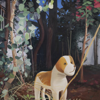 今井 麗『NOCTURNE ,VINCENT VAN DOG』（2021, Oil on canvas, 227.3×181.8cm）
