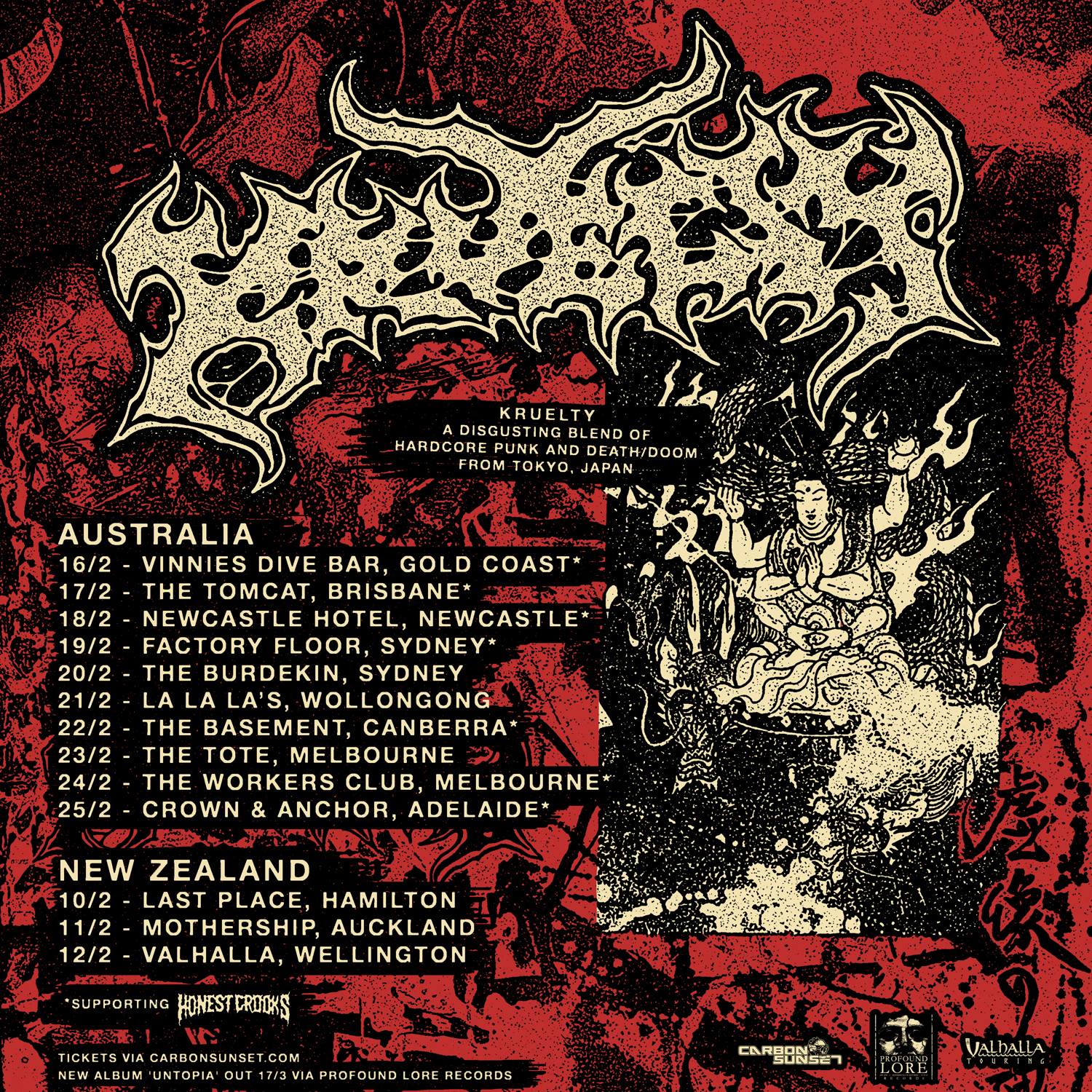KRUELTY Australia / New Zealand Tour