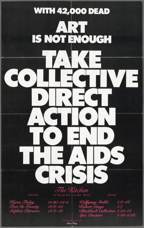 Gran Fury "Art Is Not Enough [With 42,000 Dead...]" Poster