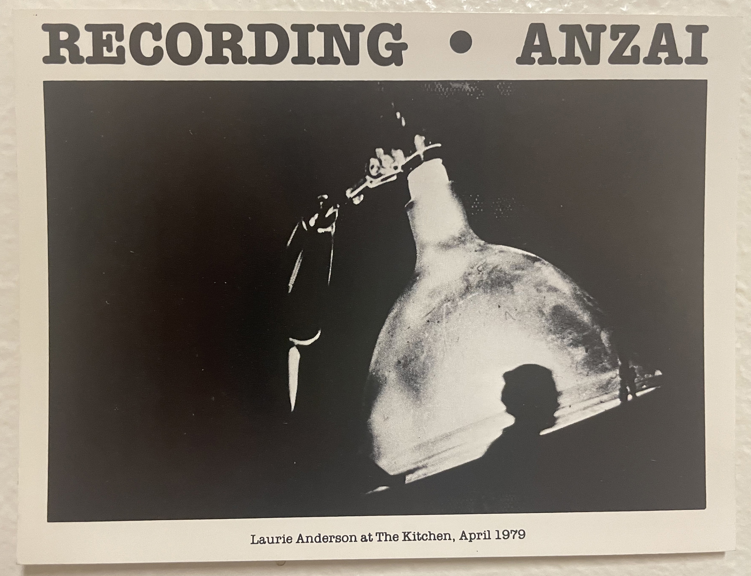安齊重男 "Recording" Laurie Anderson at The Kitchen, April 1979
