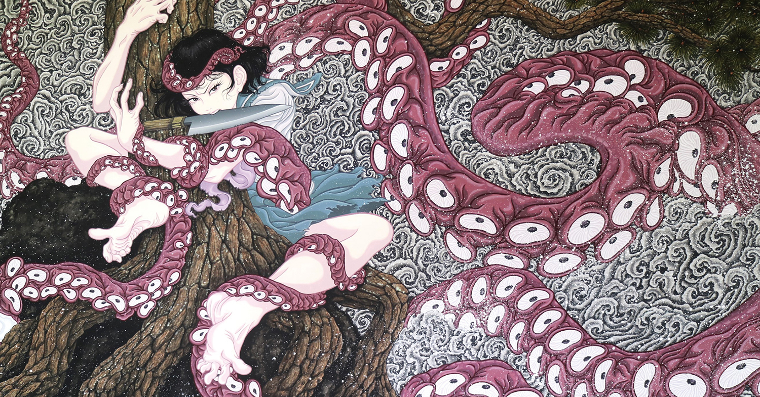  森口裕二 真作 森口裕二 Yuji Moriguchi 縁側〜A veranda アクリル画 2003年制作 オリジナル作品 ｜美術品