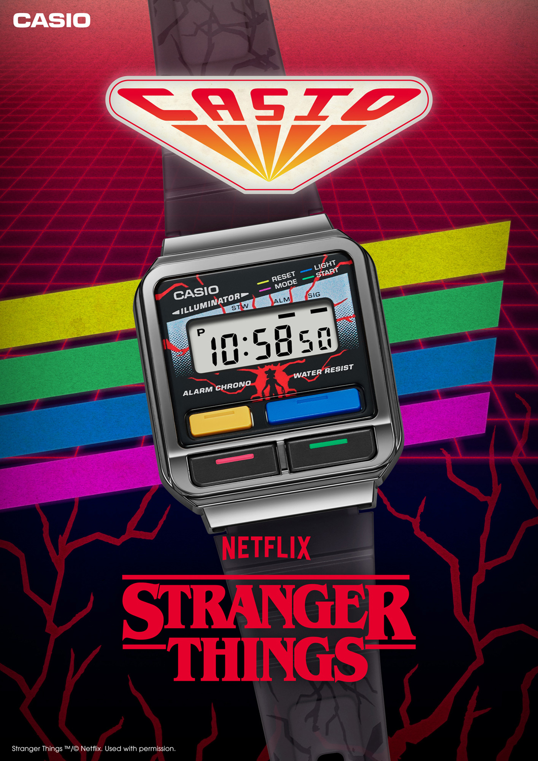 カシオ計算機 × Netflix「ストレンジャー・シングス 未知の世界」コラボレーション・ウオッチ『A120WEST』