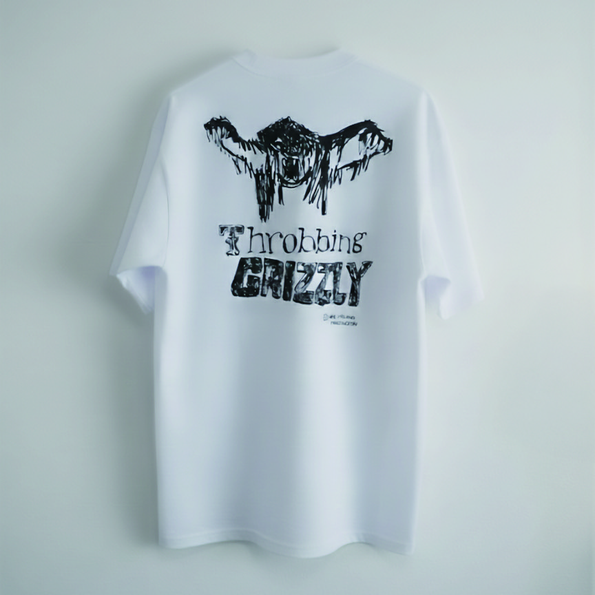 「中原昌也アートワーク Remix Tシャツコレクション」Hair Stylistics『Throbbing GRIZZLY』ショートスリーブ