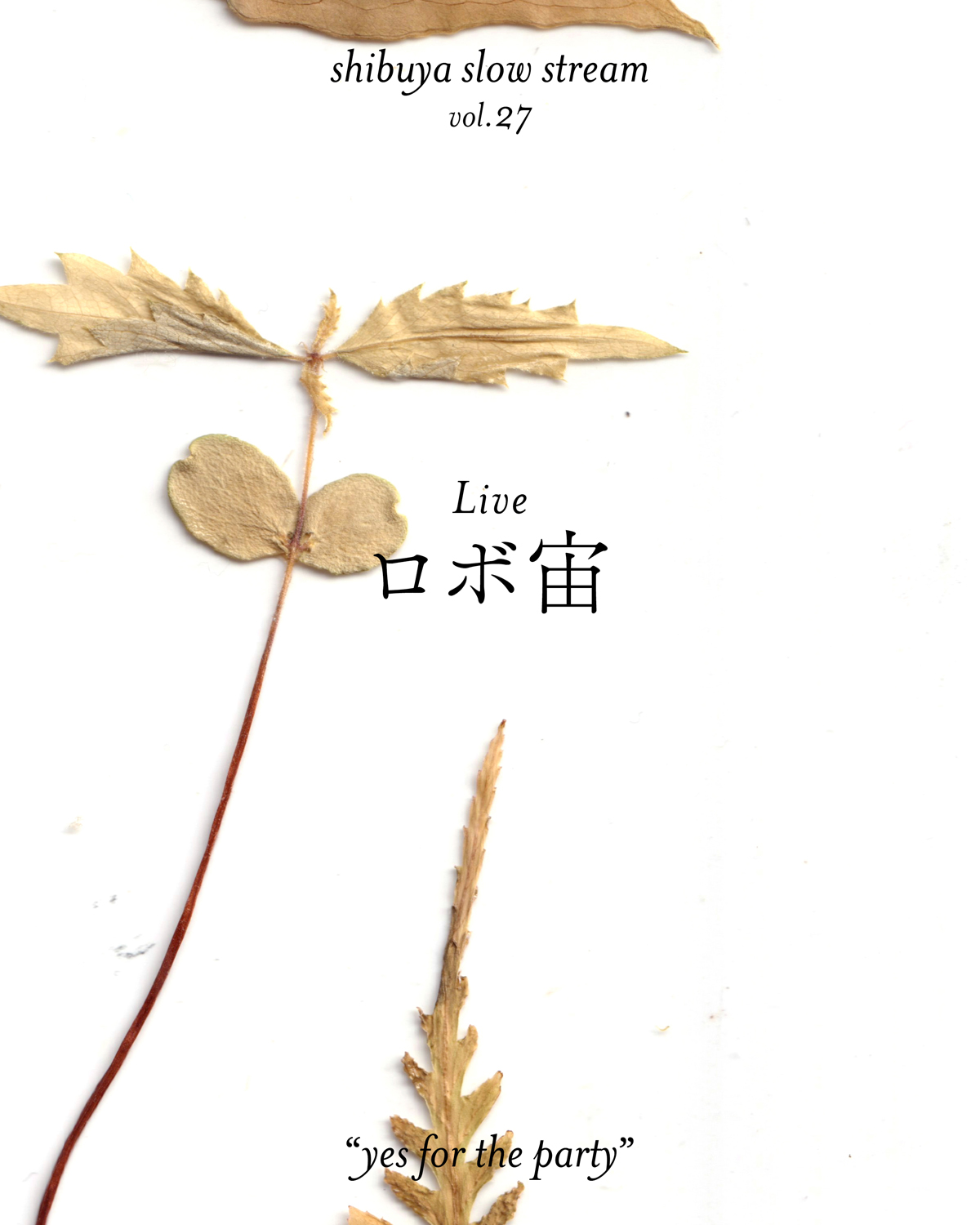 shibuya slow stream vol.27 「yes for the party」 | ロボ宙